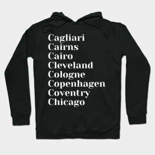 Cool Cities starting with the letter, C, Mug, Mask Hoodie